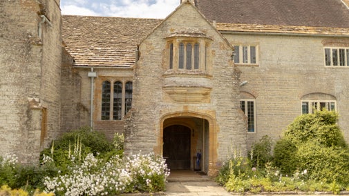 The front entrance of Lytes Cary Manor, Somerset.